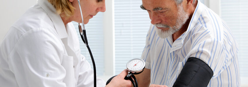 Skilled nursing care can help monitor aging seniors' blood pressure.