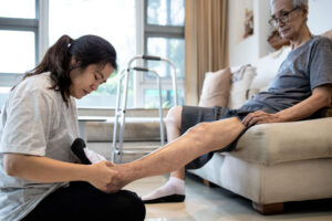 Personal care at home can help aging seniors with everyday foot care.